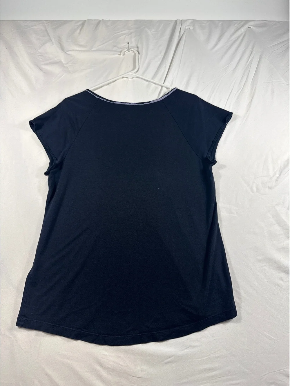 Banana Republic Black Short Sleeve Top with Decorative Neckline